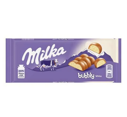 Milka Bubbly Milk&White 95G